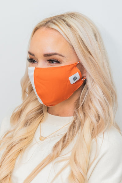 Pomchies Burnt Orange & White Simple Masks- 2-Pack FINAL SALE