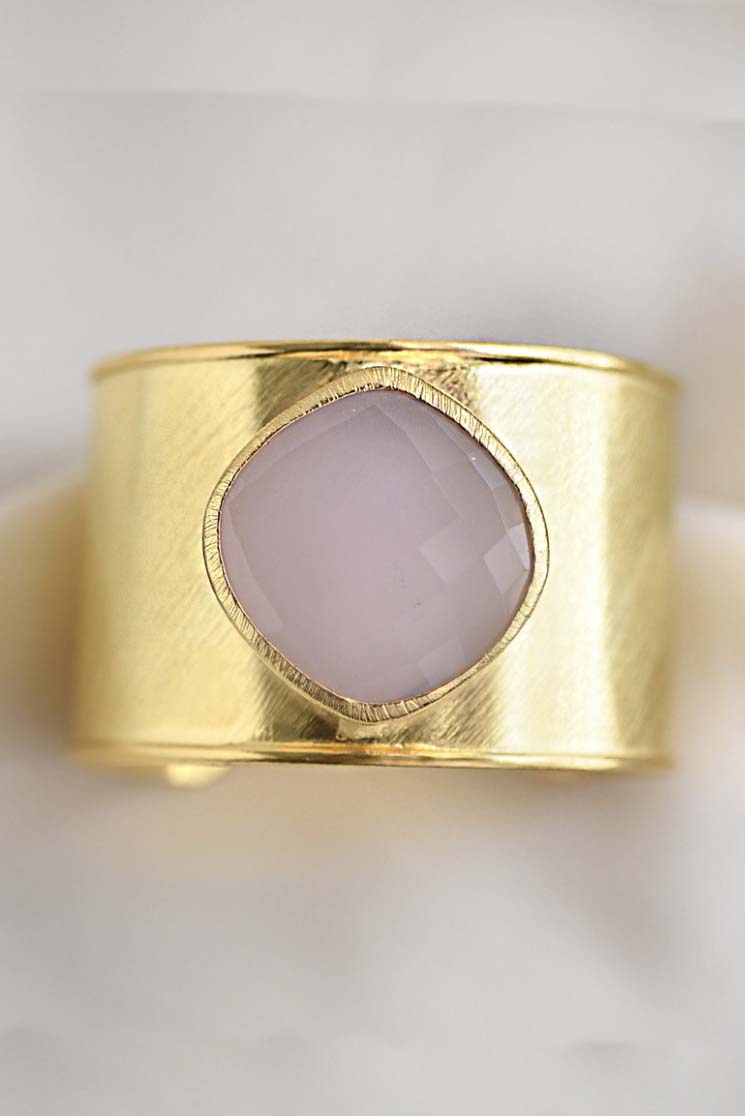 Natural Gemstone Cuff Bangle - FINAL SALE